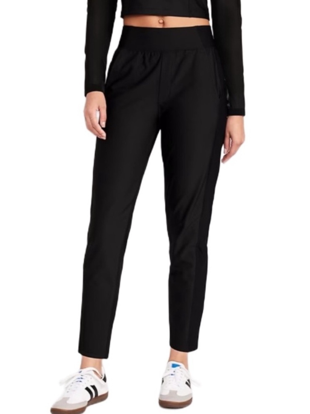 {Old Navy} "Powersoft Go-Dry High-Rise Tapered Ankle" Large Tall Black Pants